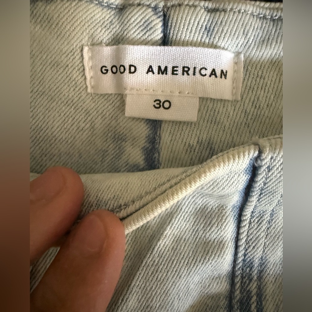 Good American Legs Flare Corset Tall High Rise Waist Y-York Jean Light Wash Blue - Picture 9 of 15